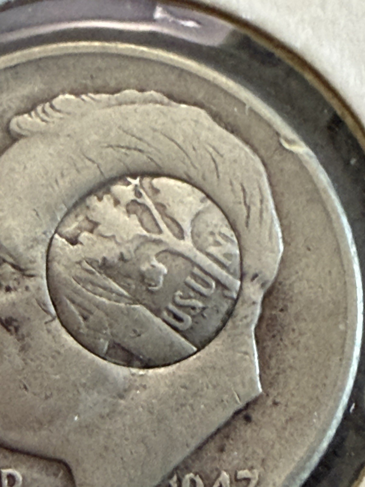 1947 Roosevelt Dime Struck Obverse **Very Rare**