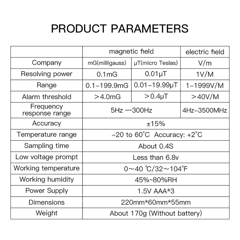 EMF Meter Professional Electromagnetic Field Detector Radiator3623