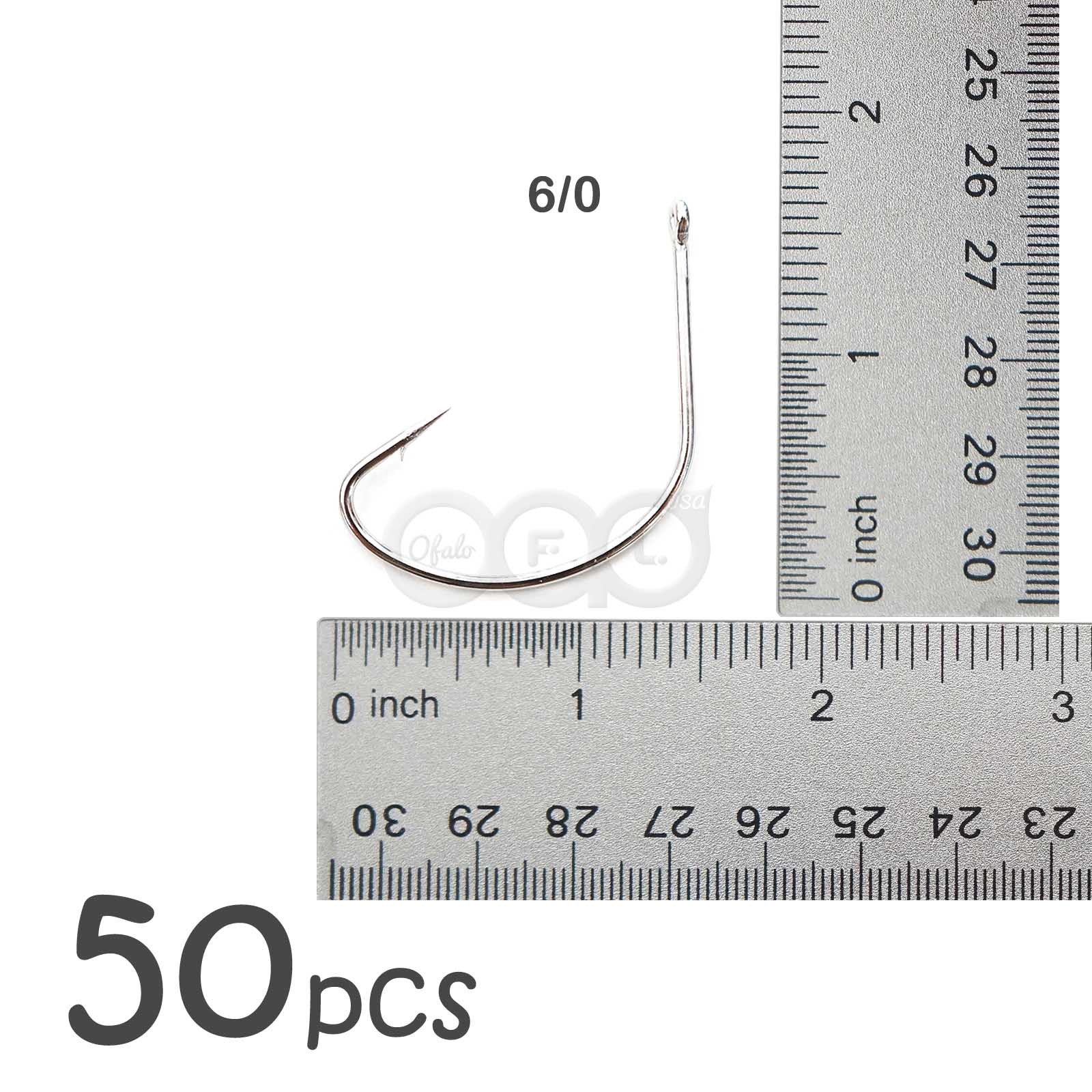 Set of 50 Fishing Kahle Hooks Size 6/0 Hollow point Wide Gap Fish Hook #6/0