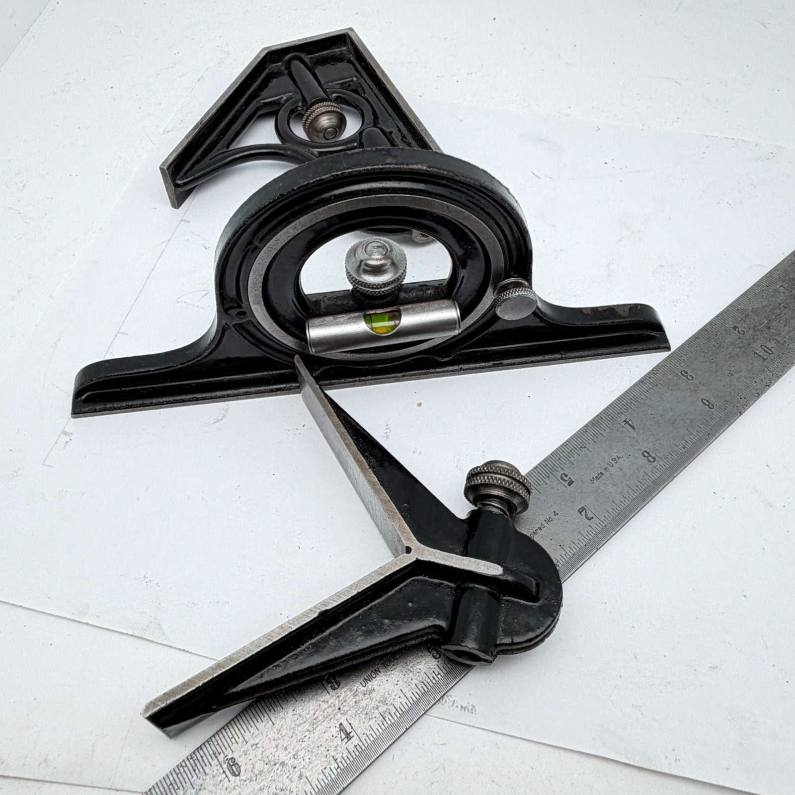 Preowned 12" UNION TOOL Co. Combination Square & Centrefinder Machinists