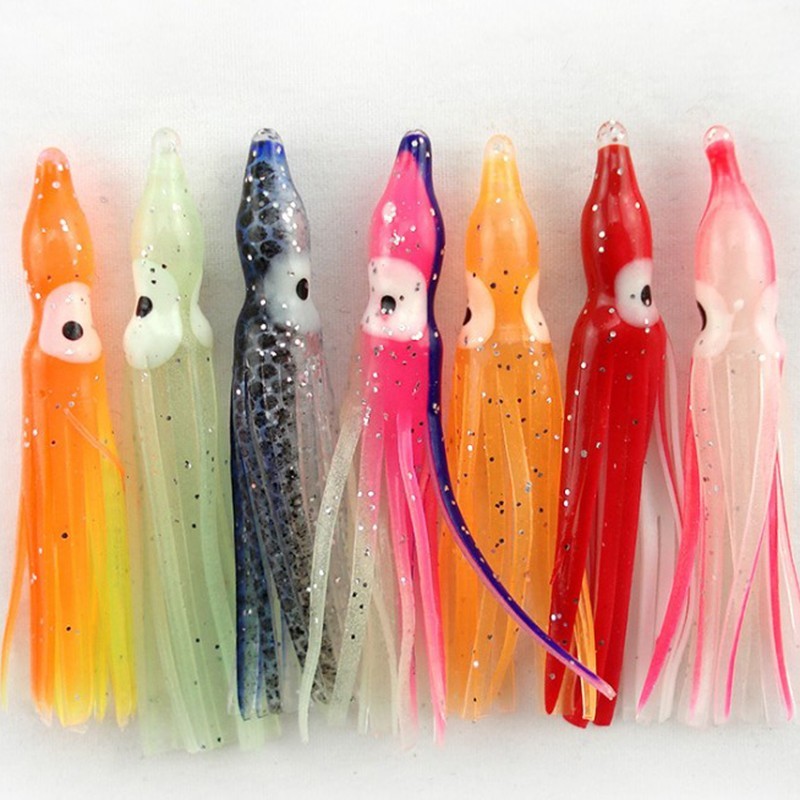 50pcs/100pcs Octopus Squid Skirt Lures Bait Hoochies Saltwater Fishing Lure Part
