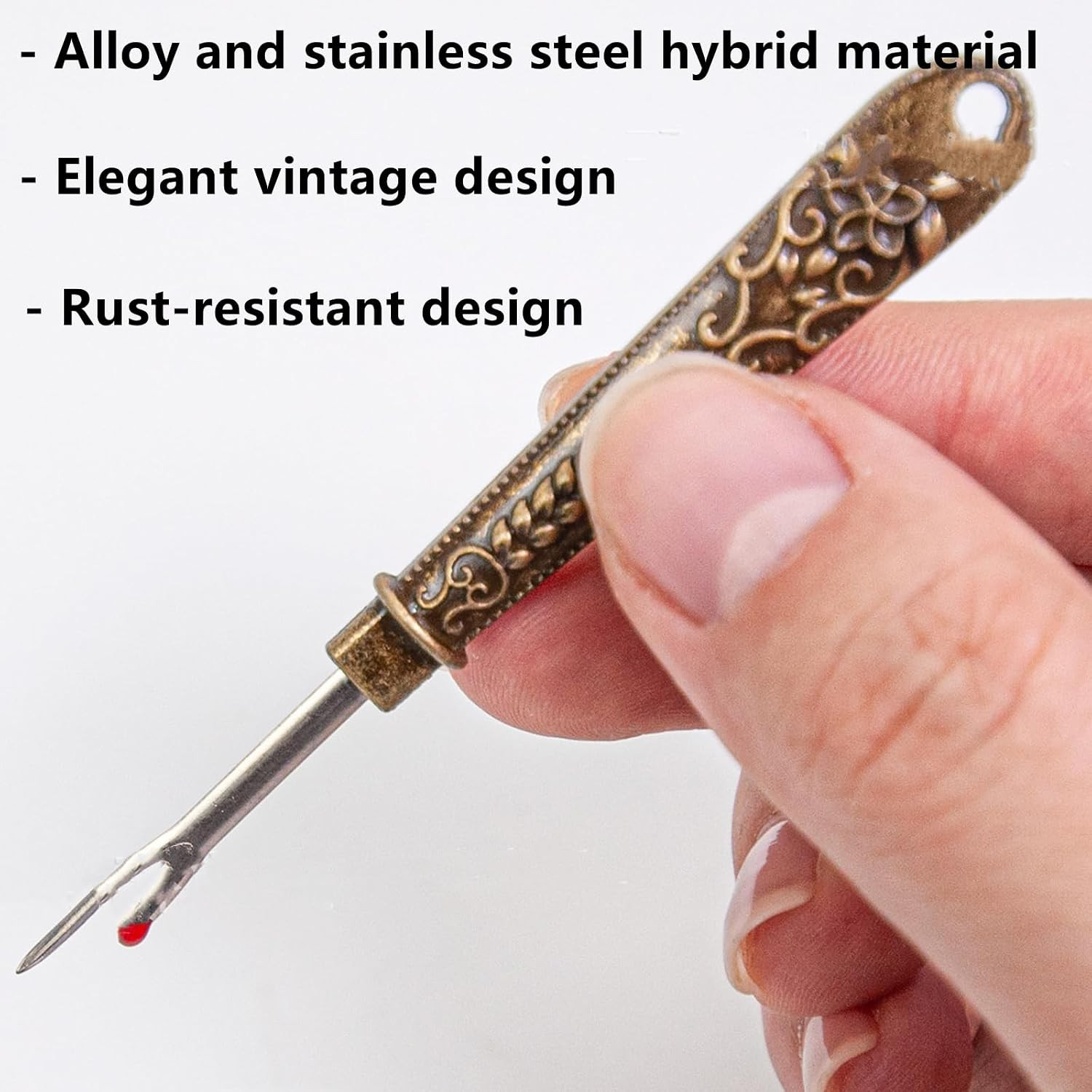 Vintage Sewing Seam Ripper Set - 2 Metal Thread Removers for Easy Stitch Removal