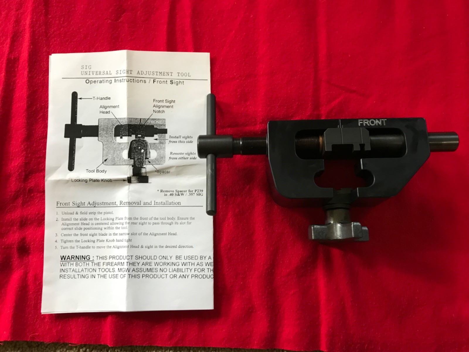 MGW 307, Sig Sight Adjustment Tool