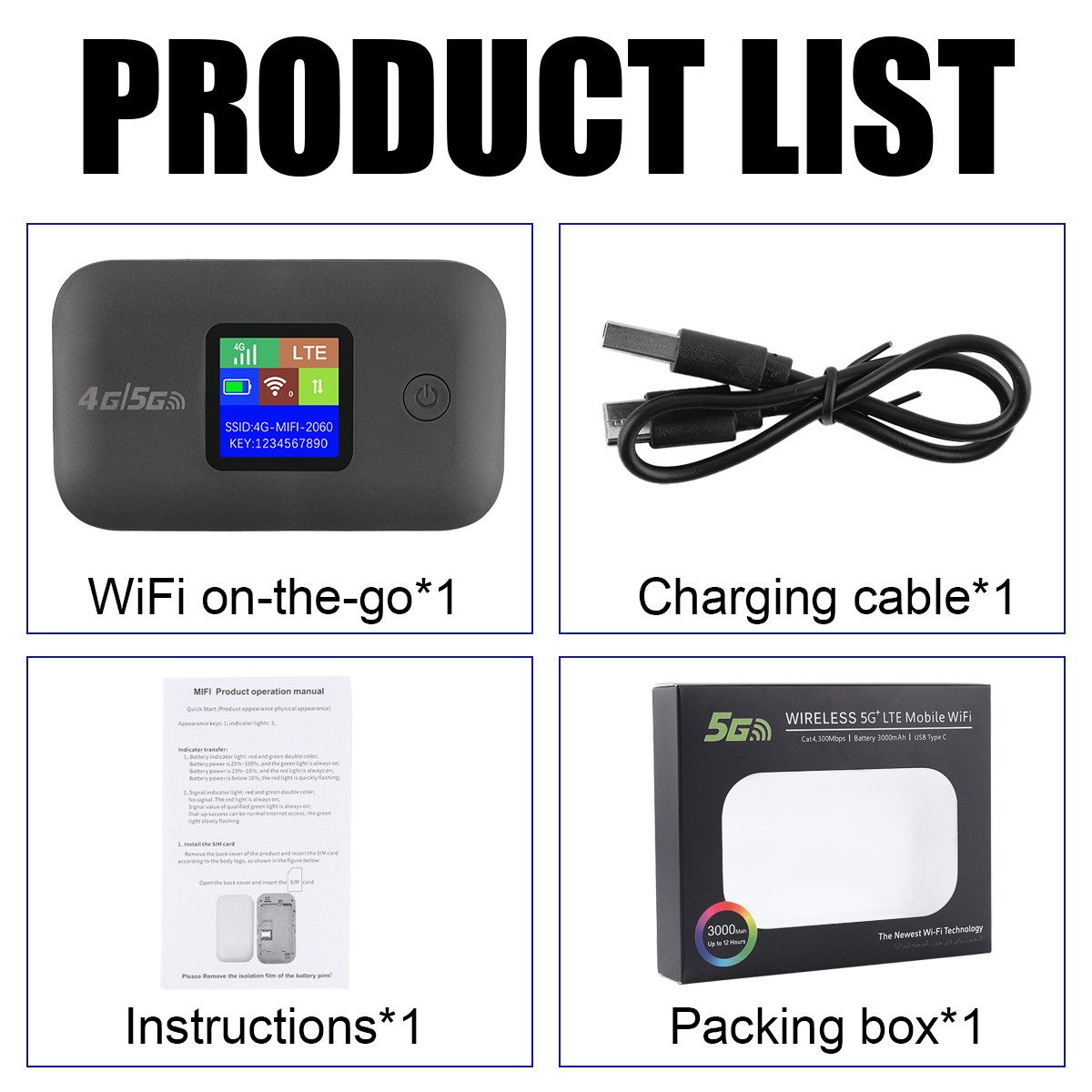 4G LTE Mobile Broadband Portable Wireless Router Hotspot SIM Unlocked WiFi Mifi