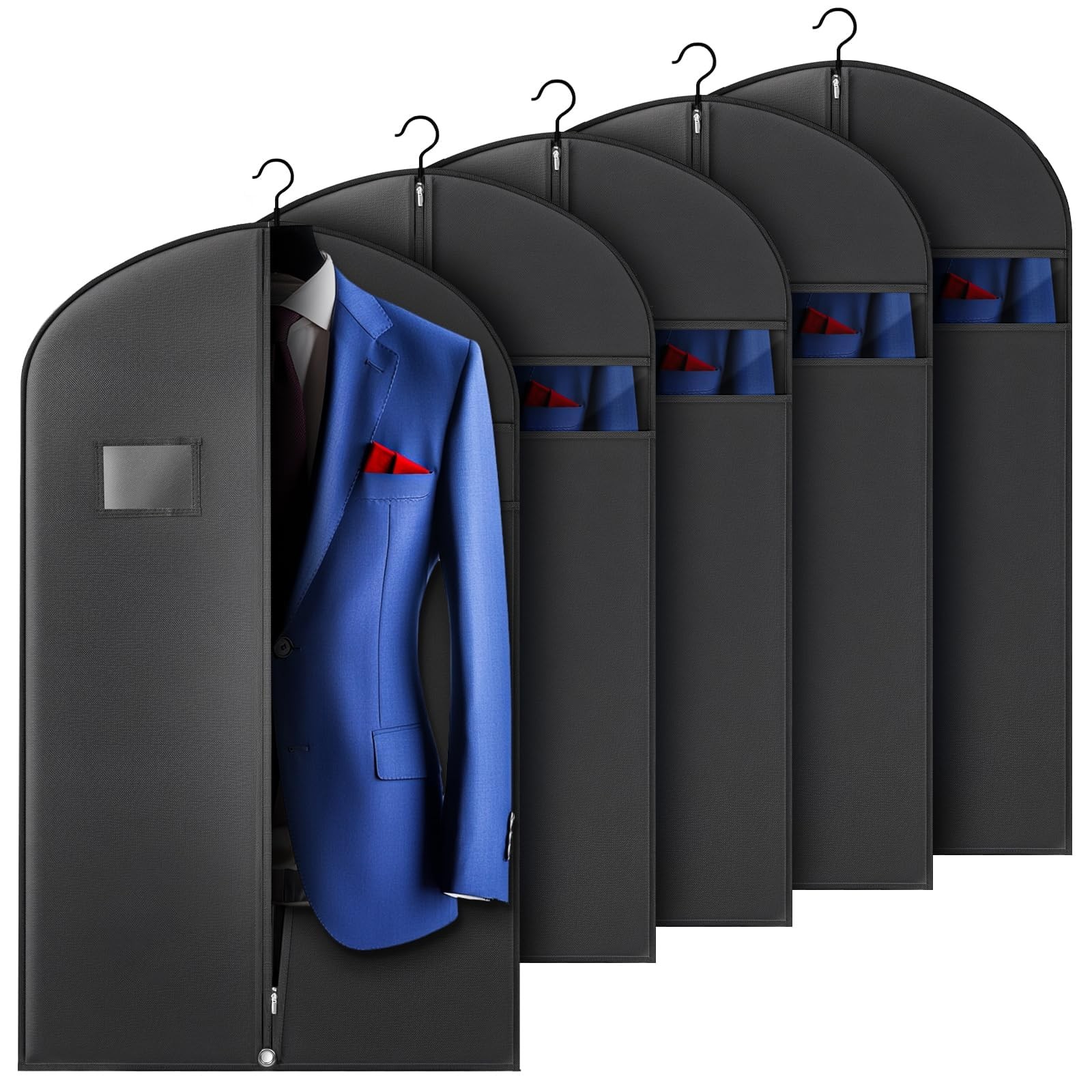 5 Pack 40-inch Suit Bag Garment Bag for Travel and Storage, Garment Bags for ...