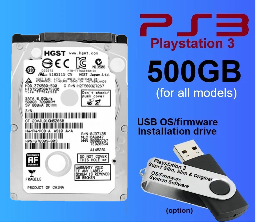 PS3 500GB Internal Hard Drive USB OS/Firmware Installation (all models)