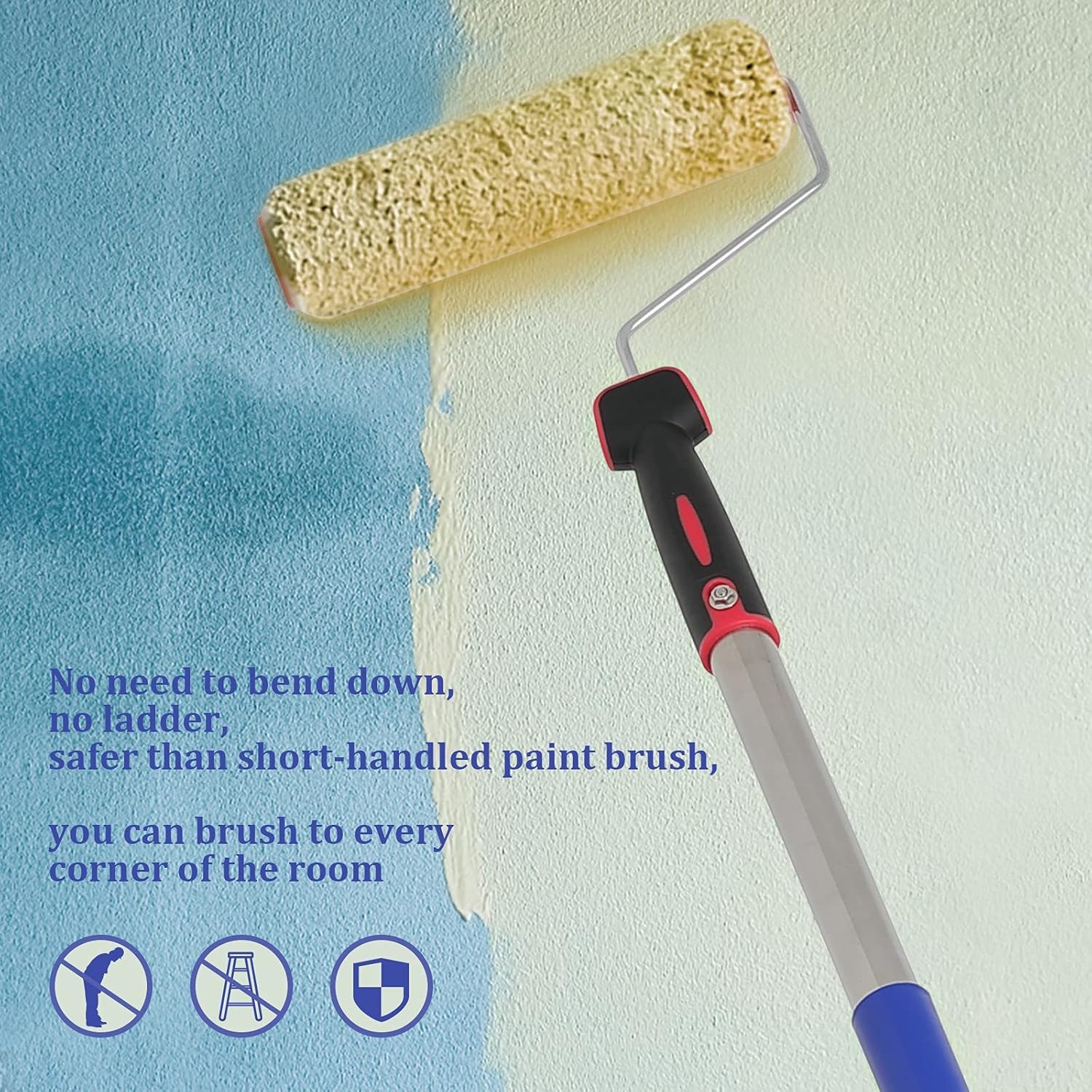 Paint Roller,4 FT Brush kit Multi-Function Roller with House 4 Feet