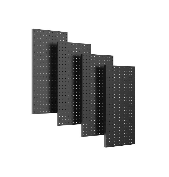 NEW - 4 Pcs Metal Pegboard Wall Panels, Peg Boards for Garage Tool Storage