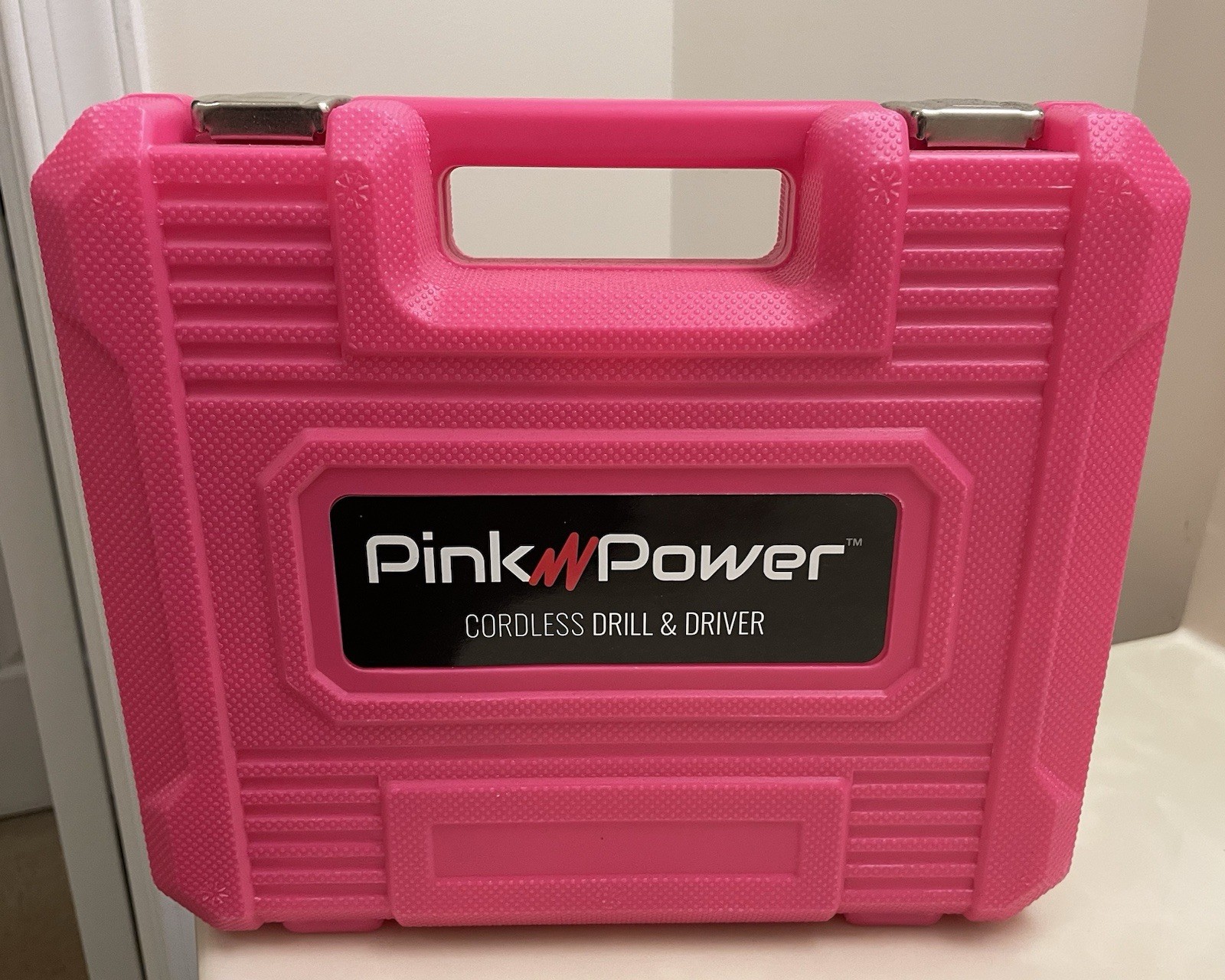 Pink Power 12 Volt Lith Ion Drill Driver w/ Case Drill Bit Set Charger Tool Box