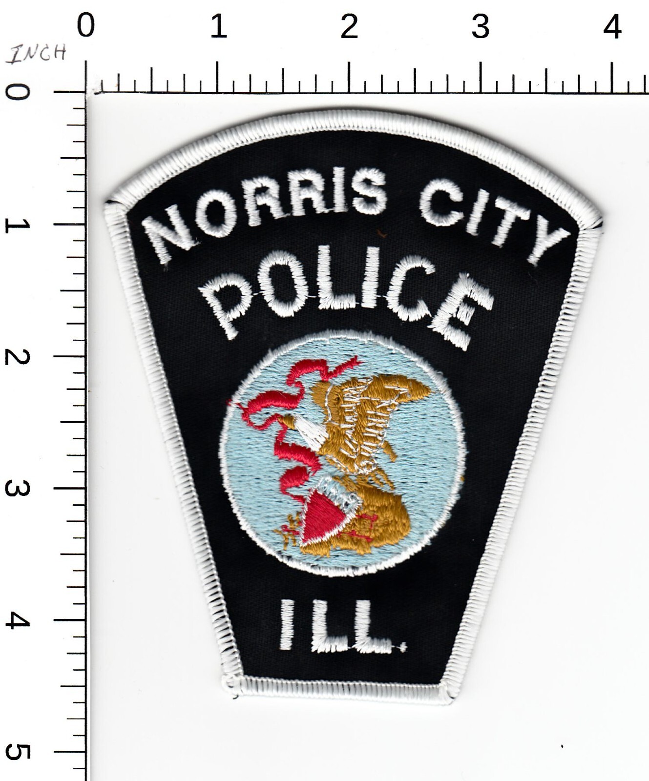 NORRIS CITY VINTAGE TOMBSTONE SHAPE ILLINOIS POLICE COLLECTIBLE PATCH