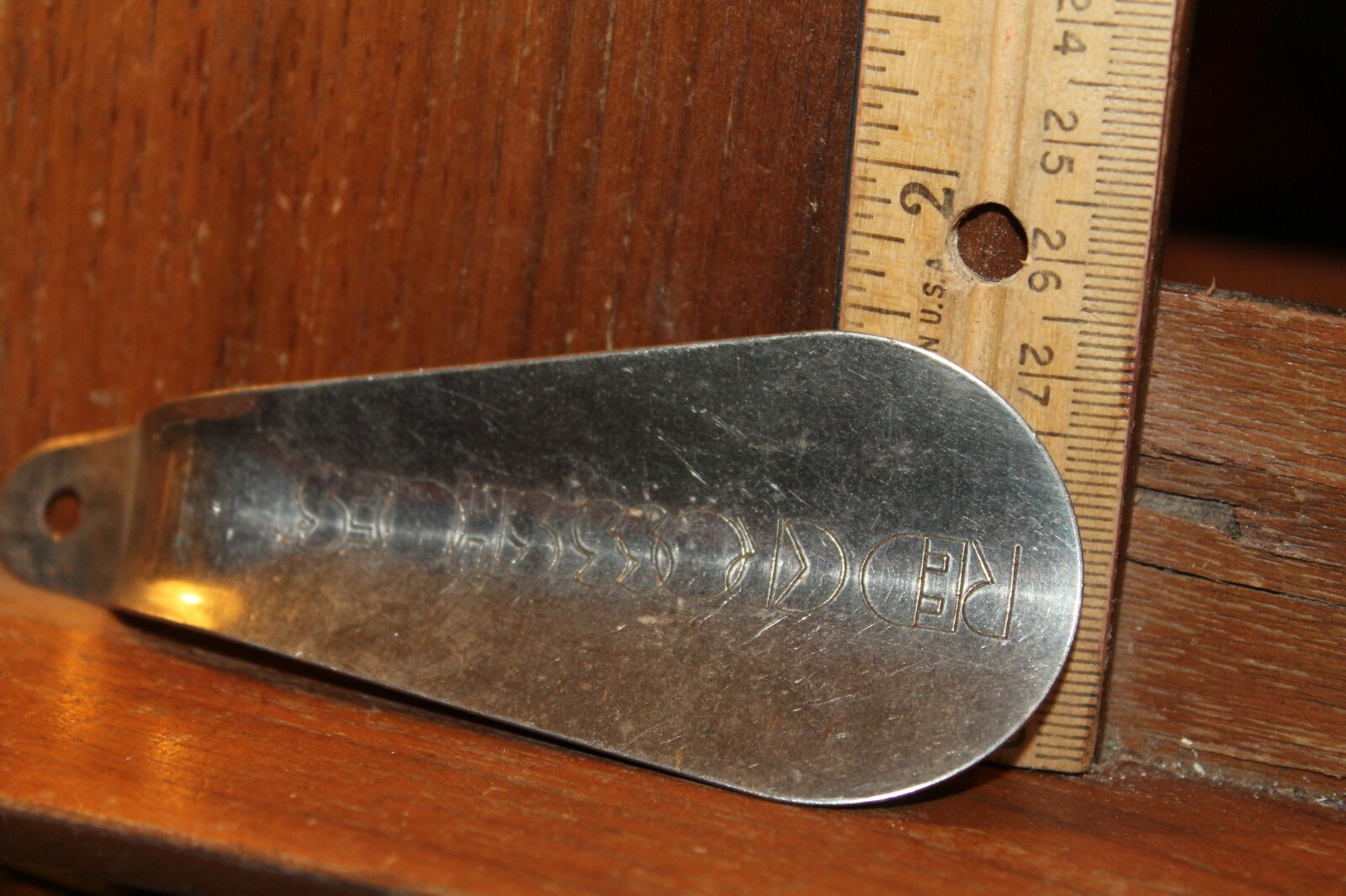 Antique Shoehorn Shoe Spoon Red Cross Shoes Art Deco Font