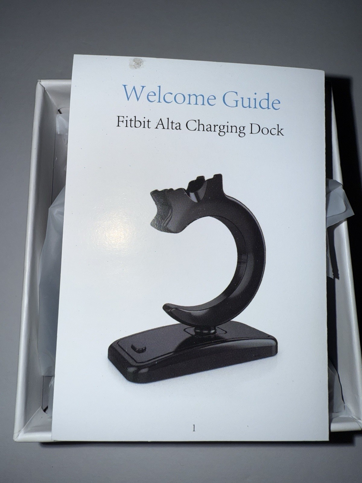 Fitbit Alta Charging Dock in Black with Welcome Guide Replacement