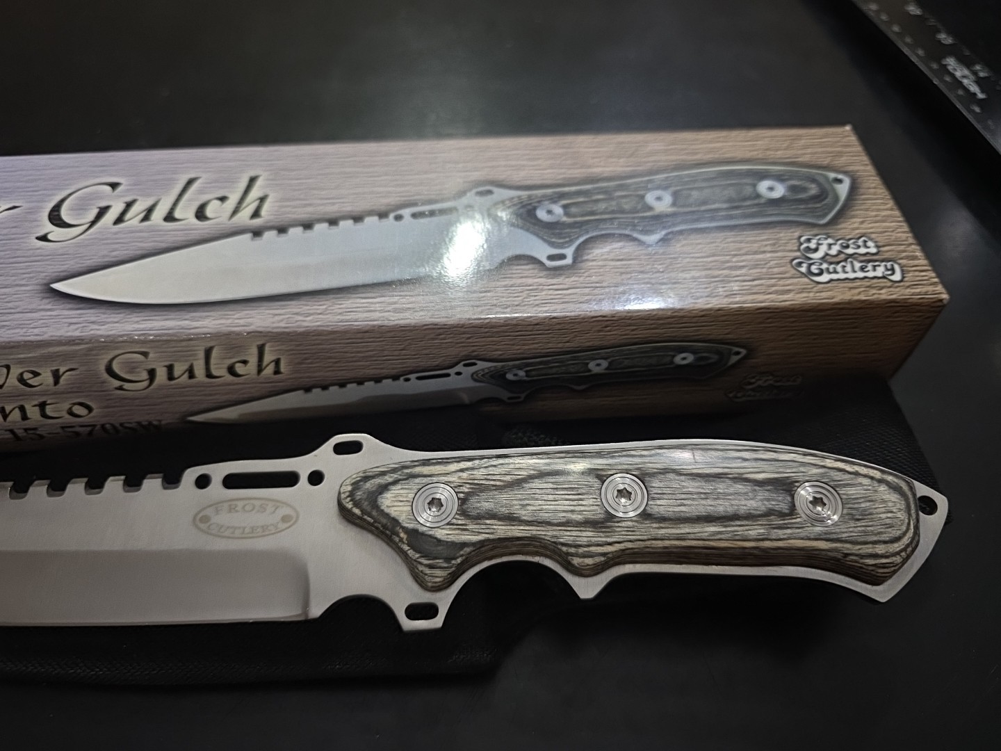 Frost Cutlery Silver Gulch Tanto With Sheath