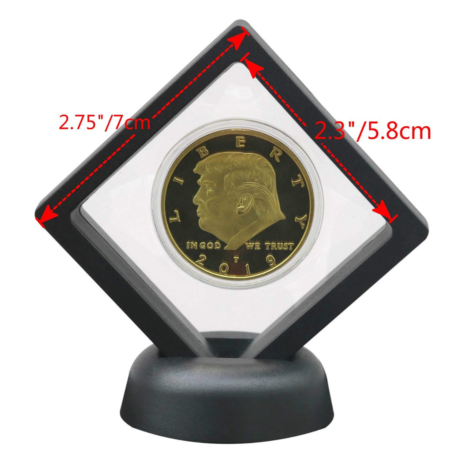 SH Challenge Coin Display Frame, 3D Floating Case Stand Holder, Black