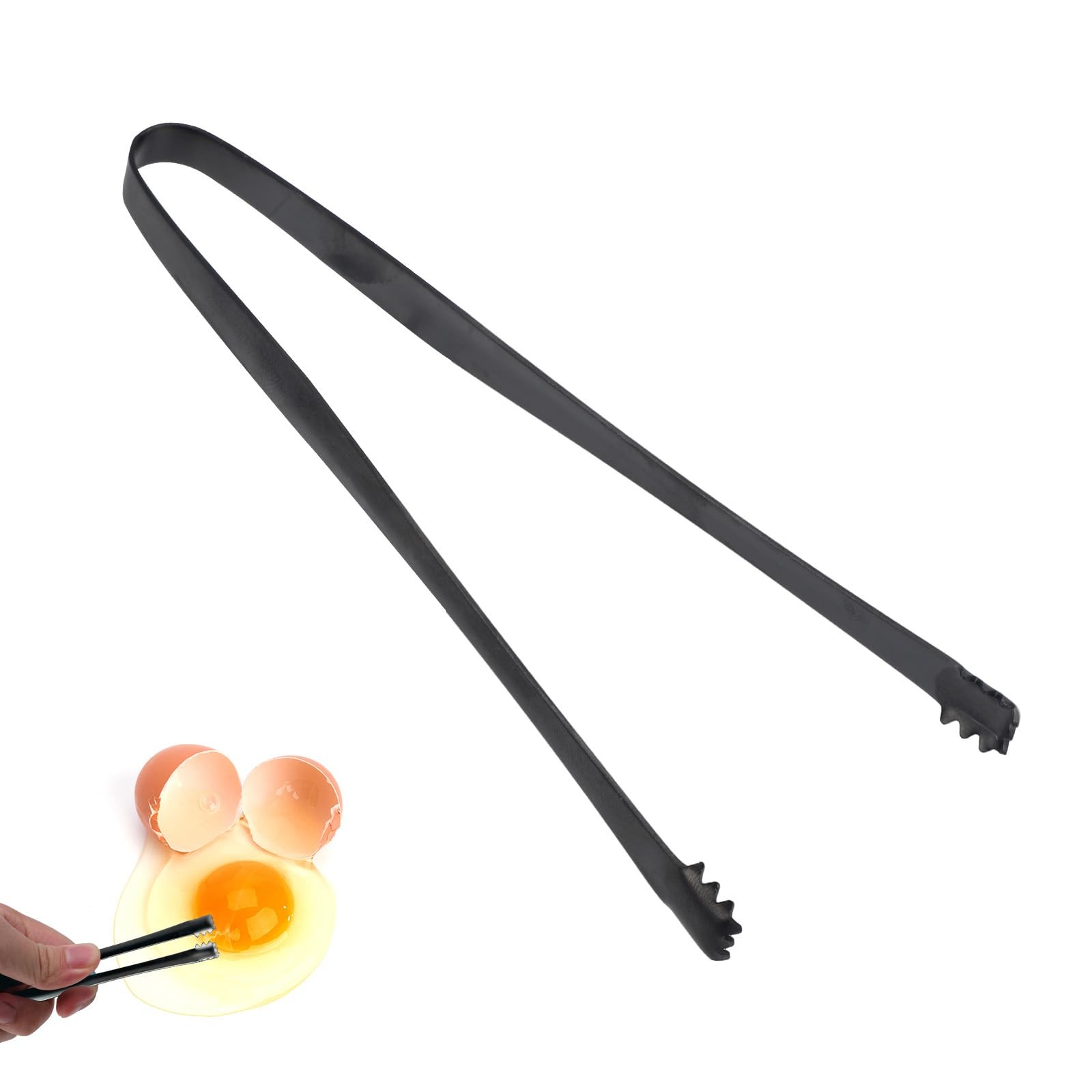 Egg Chalaza Removal Tool, Stainless Steel Toothed M, Black