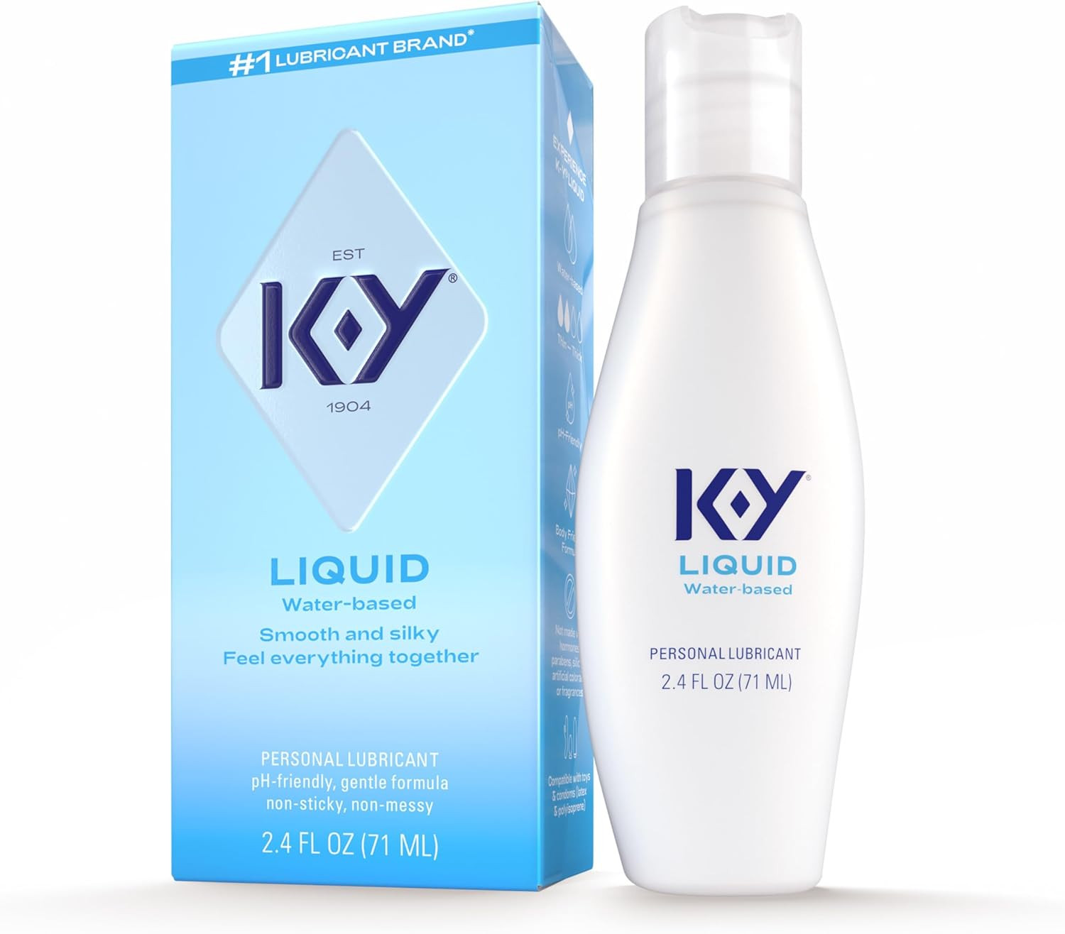 Liquid Lube, Water-Based Personal Lubricant for Men, Women & Couples, Safe for A