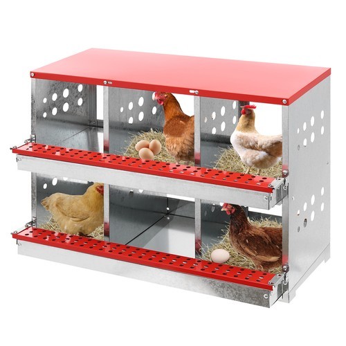 2-Layers 6-Compartments Chicken Nesting Case Chicken Coop Box Nesting Box 50kg