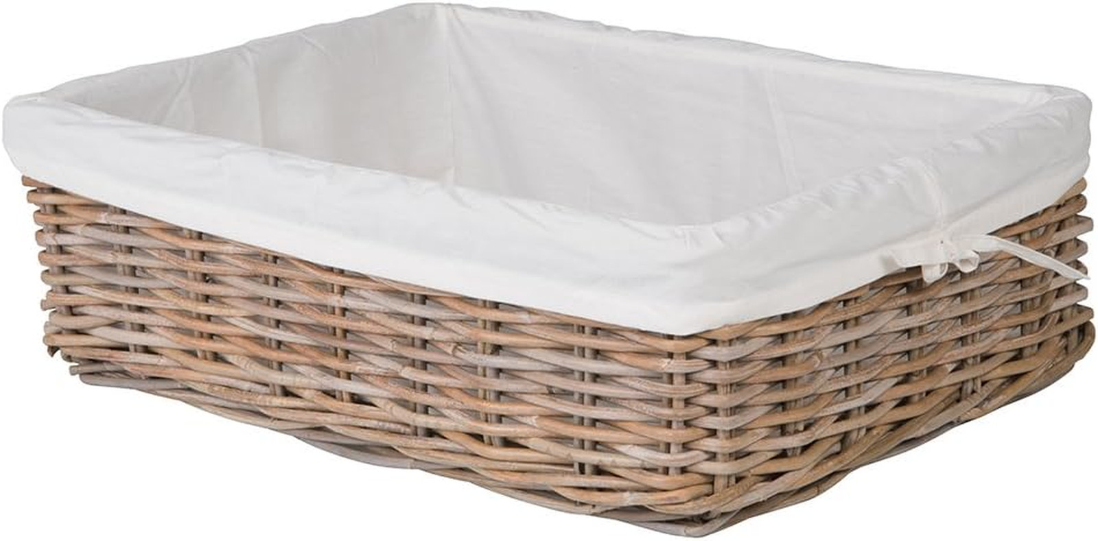 Kobo Rattan Shelf, Underbed Removable Liner, Gray, Large Size Decorative Storage