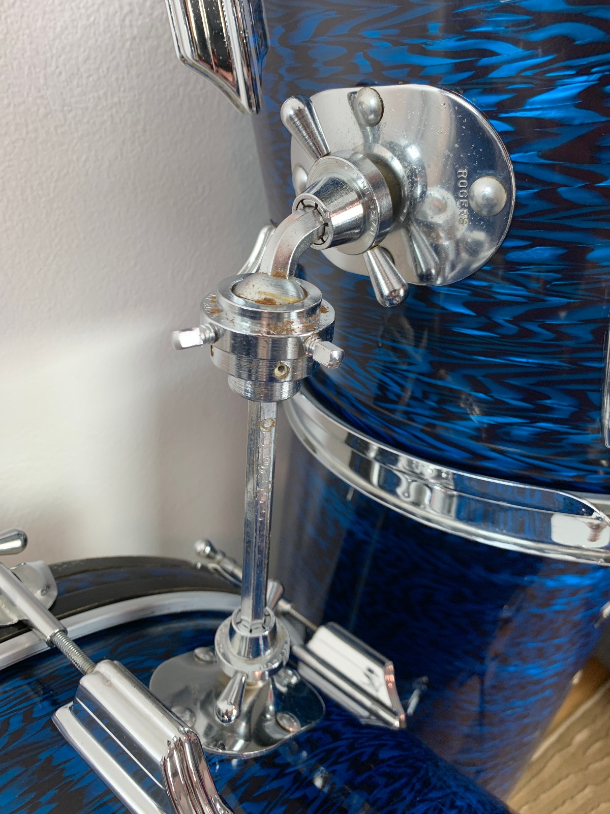 ROGERS Cleveland Buddy Rich Holiday Drum Set Blue Onyx Wood Dyna Canister Throne