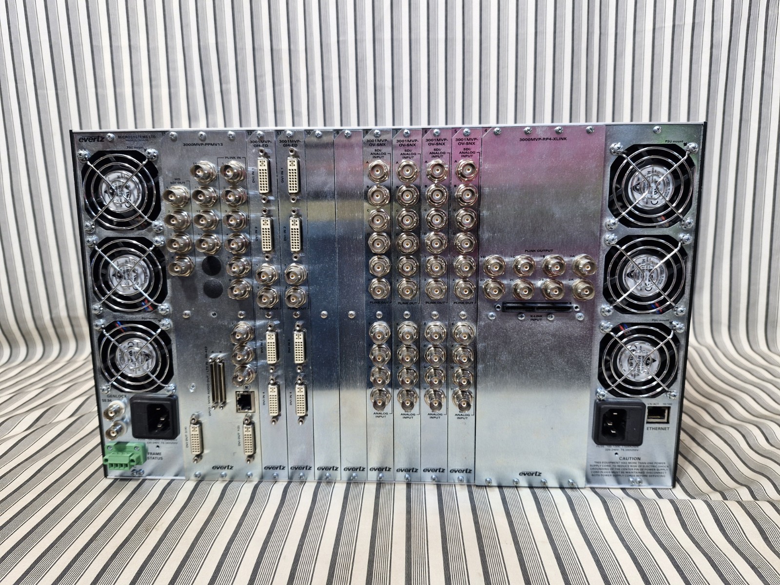 Evertz 3000FR Multi-Image Processor Frame w/ Modules Powers On, Not Fully Tested