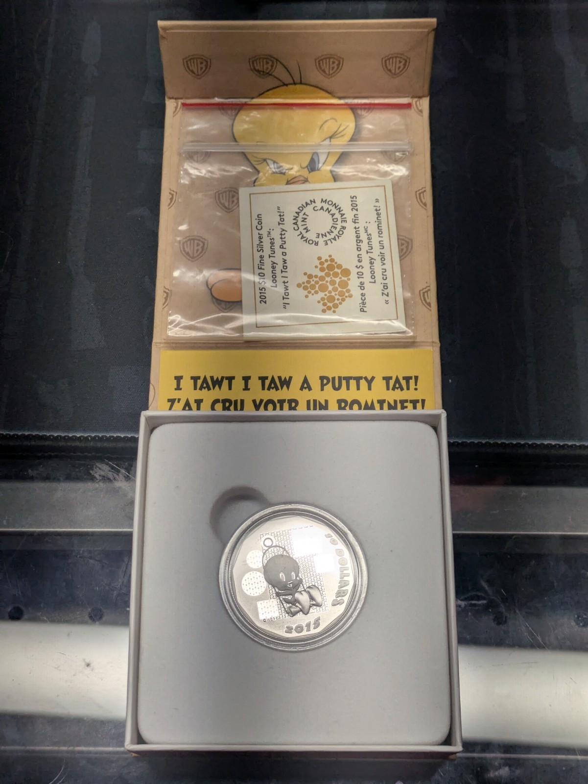 2015 LOONEY TUNES CANADA .9999 SILVER $10 COIN 1/2 Oz Tweety Bird BOX & COA