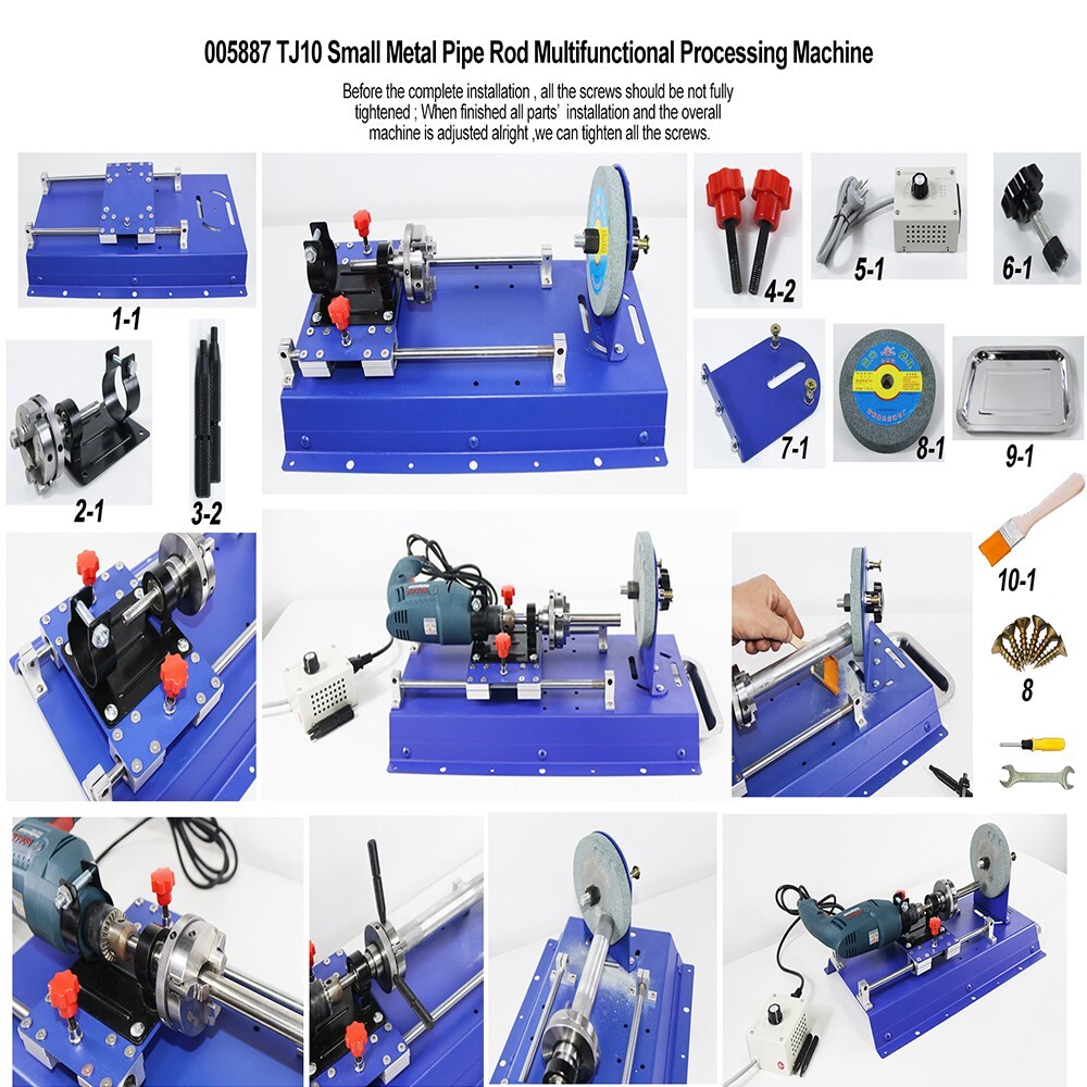 TECHTONGDA TJ10 Small Metal Pipe Rod Multifunctional Processing Machine New