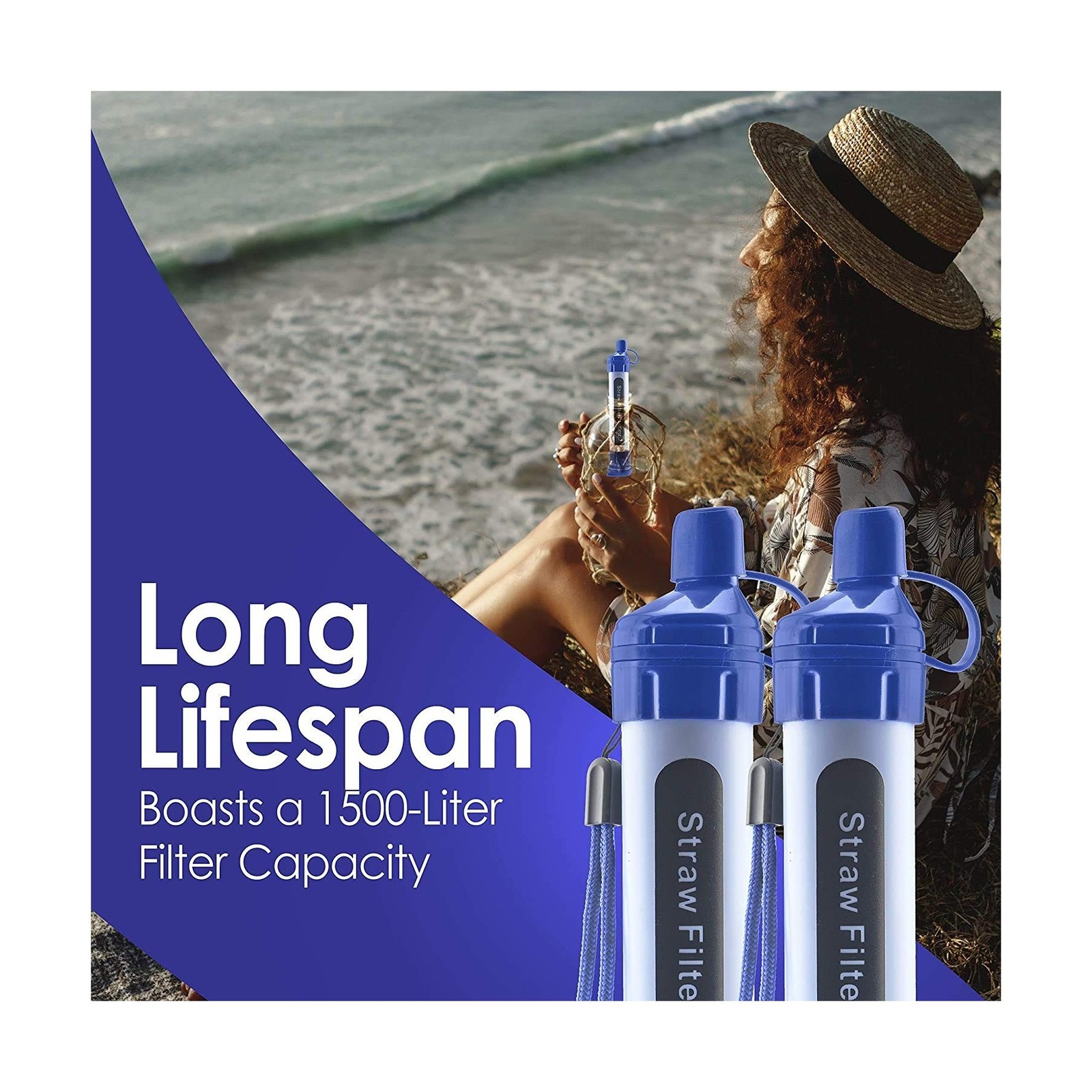 Logest 4 Pack Water Filter Straw - Portable, Compact, Multipurp... Fast USA SHIP