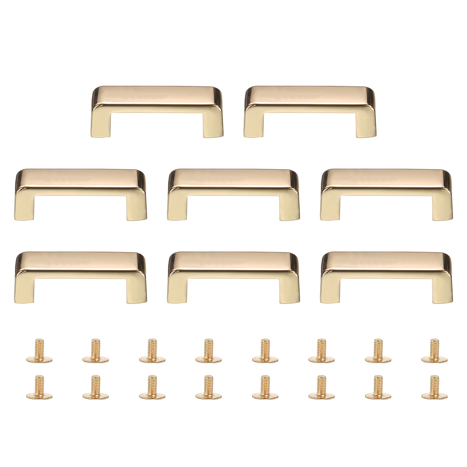 8Pcs Right Angle Arch Bridge D-Ring Buckles with Screws Light Gold 1.1"x0.2"