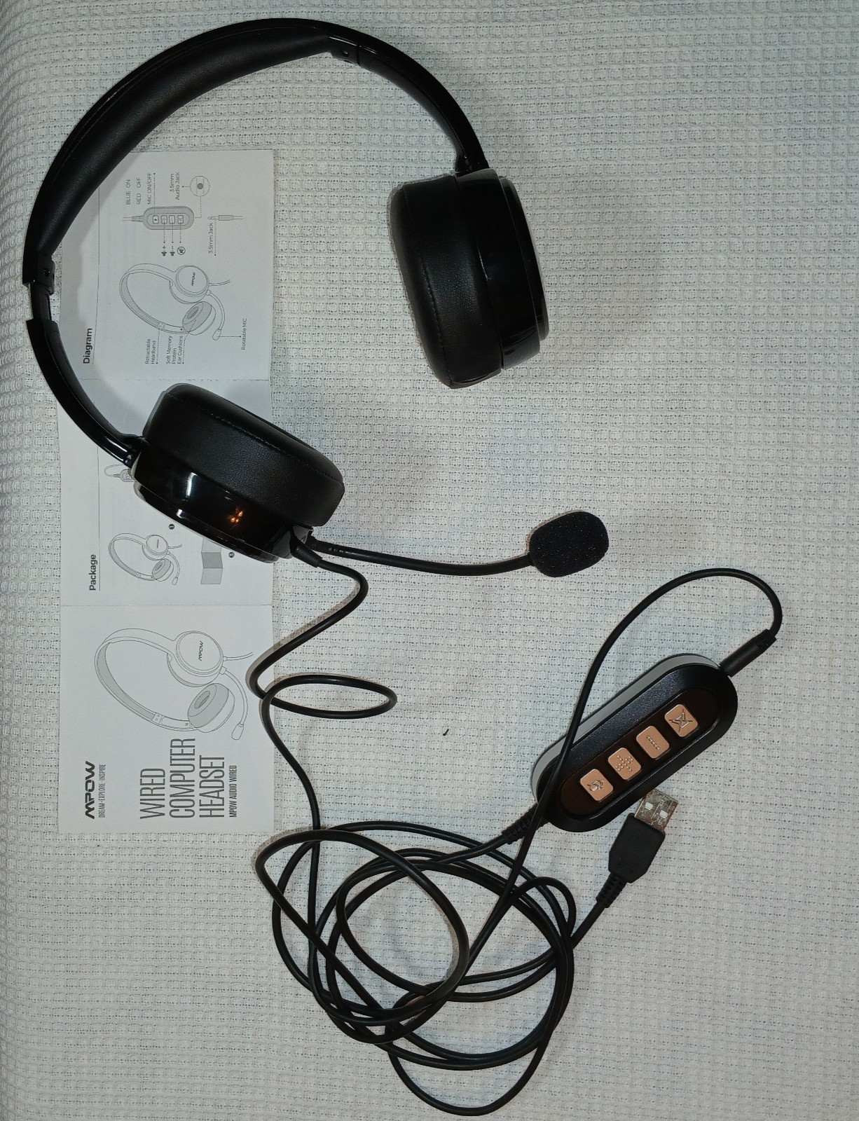 MPOW  USB Headset with Microphone - adjustable headband, Noise Cancelling