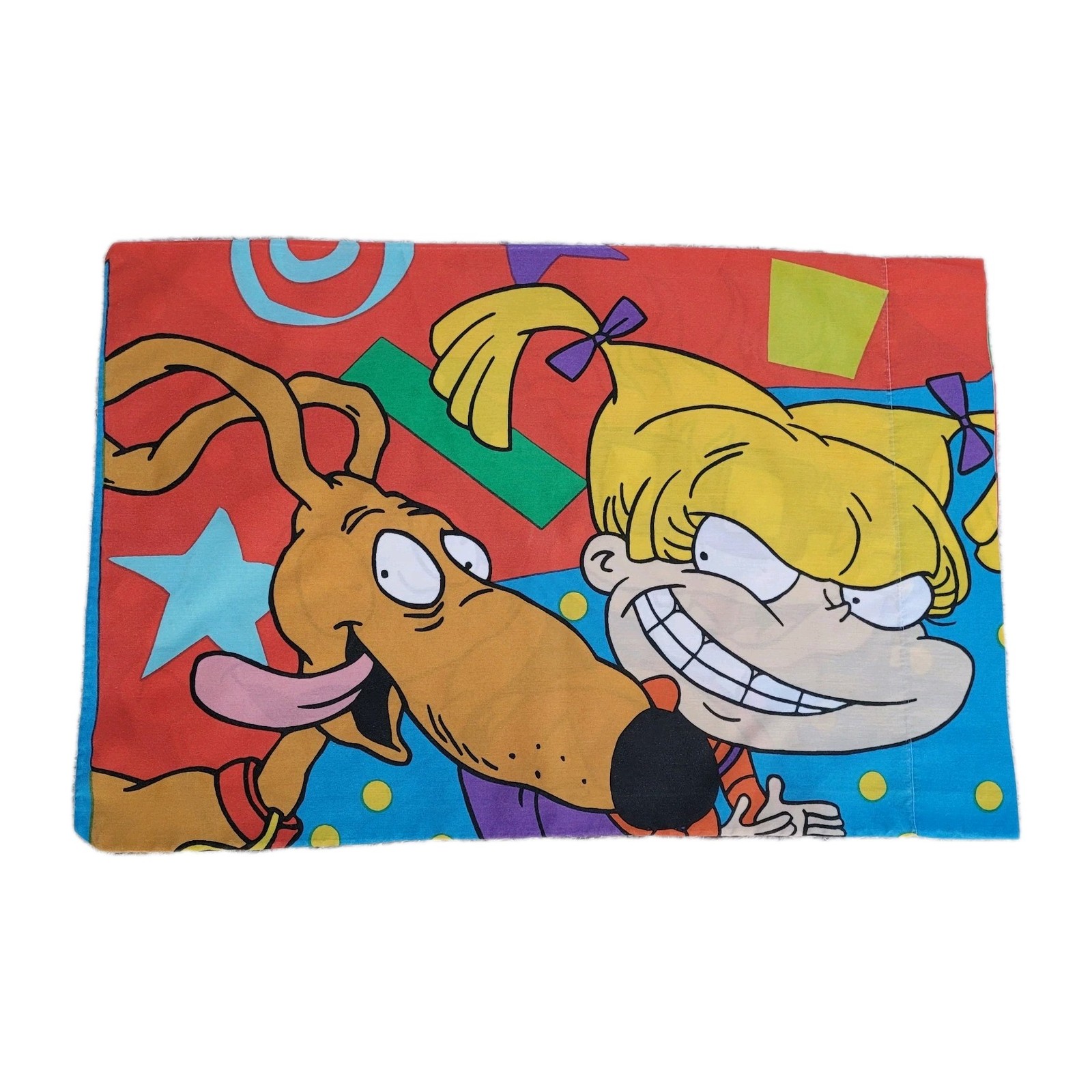 VTG Rugrats 1997 Standard Pillow Case Colorful Chuckie Tommy Angelica 30x20