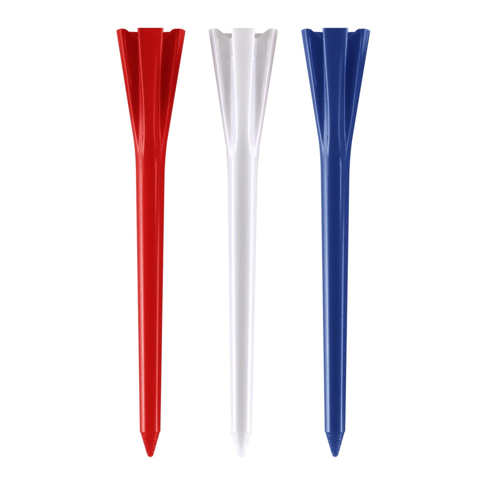 Izzo Plastic Golf Tees (100 Pack) 3.25 Inches Red/White/Blue