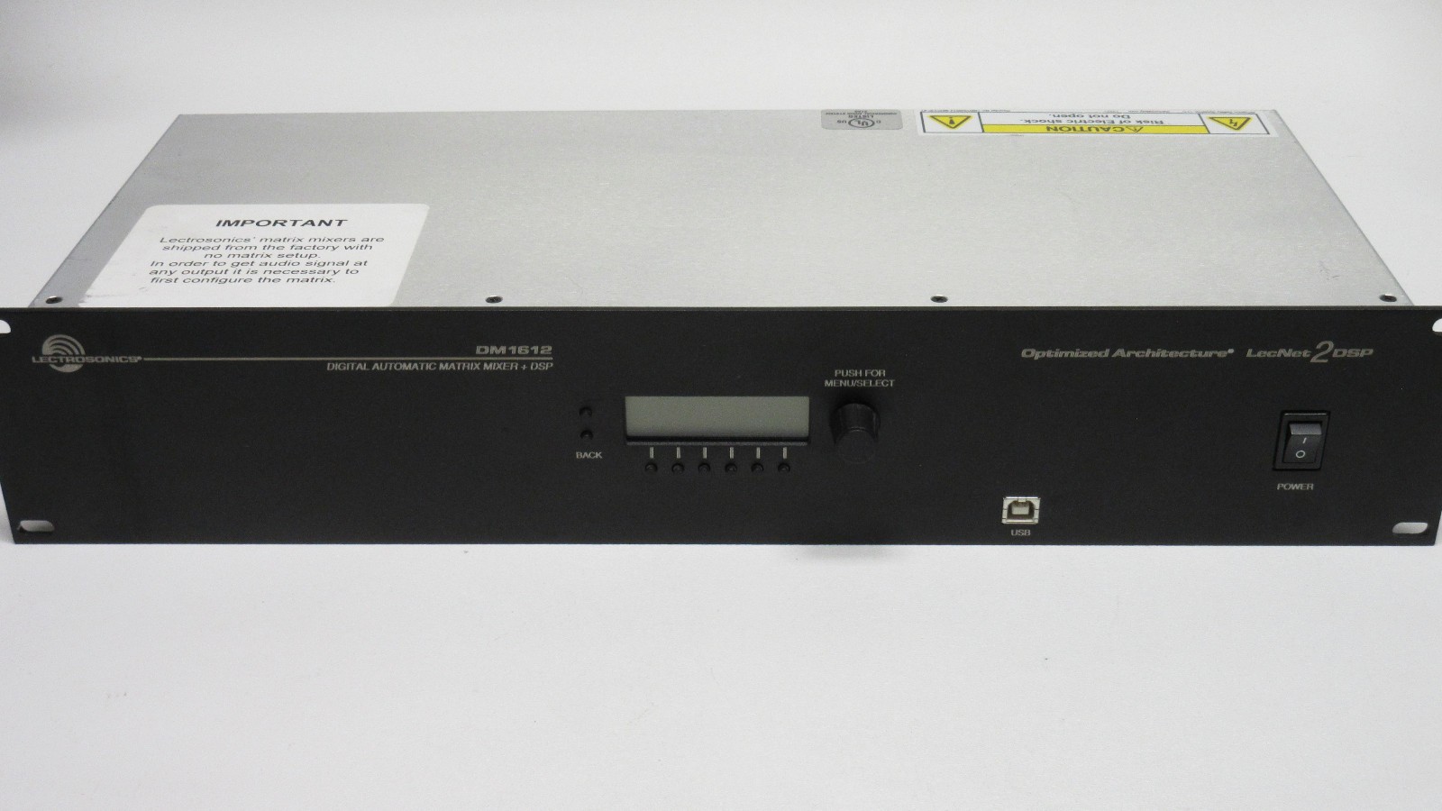 Lectrosonics DM1612 DSP Matrix Digital Automatic Mixer, Power ON and Menu VIDEO!