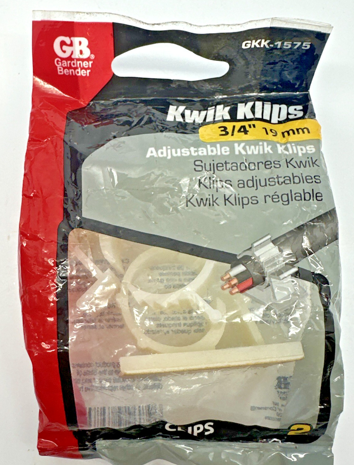 Gardner Bender GKK-1575 Plastic Kwik Clips 3/4 in Adjustable Ratcheting White 2-