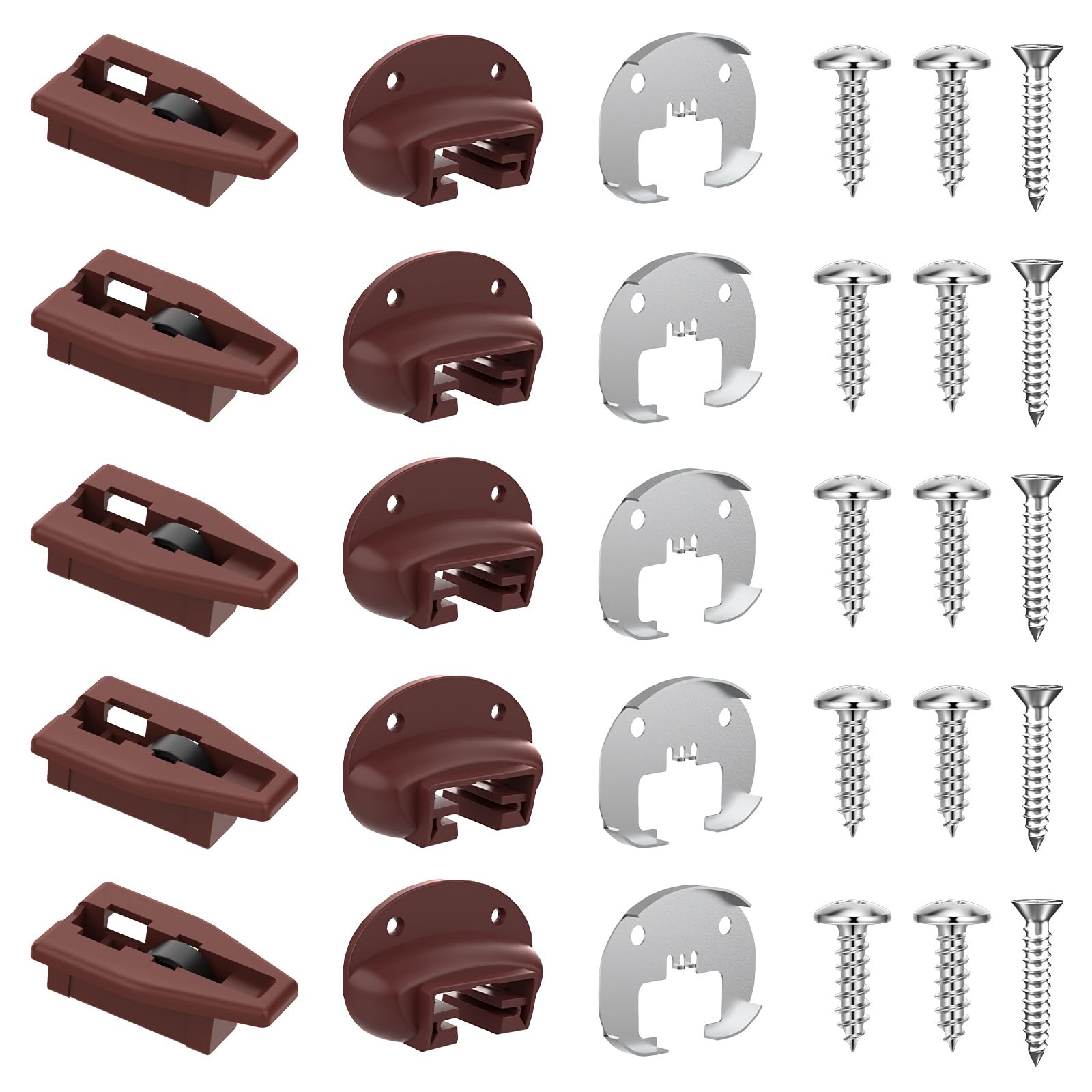 Upgrade Rite-Trak II Replacement 5 Set Drawer Guide Kit, Enhanced Brown