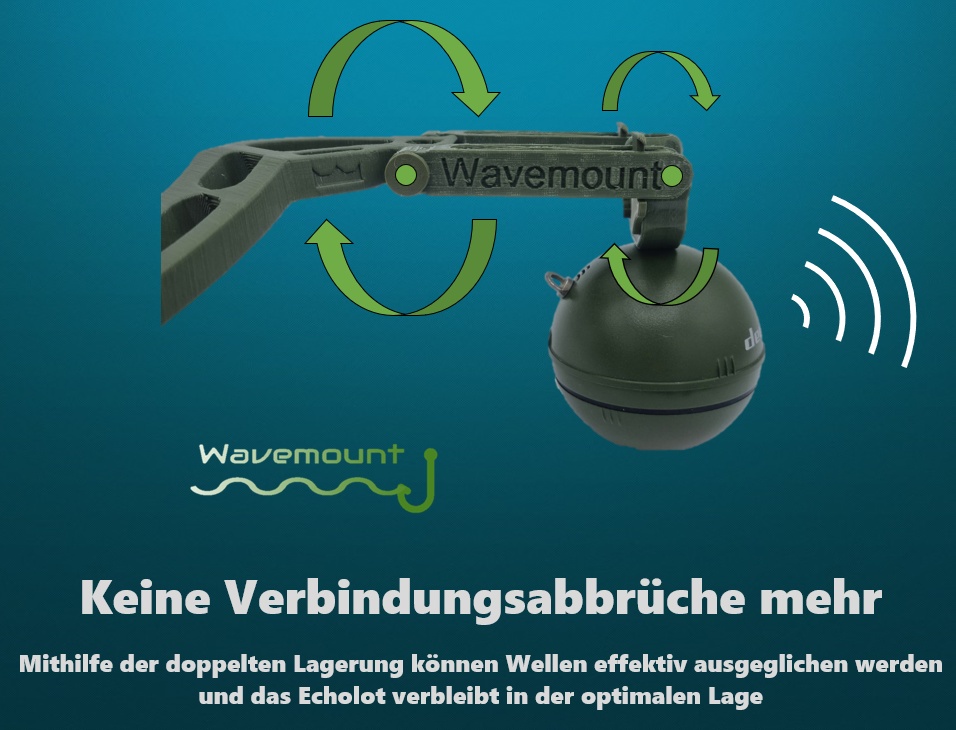 Wavemount 2 - Deeper Halterung Futterboot Schlauchboot Pro+ Chirp+ Chirp+2 NEU