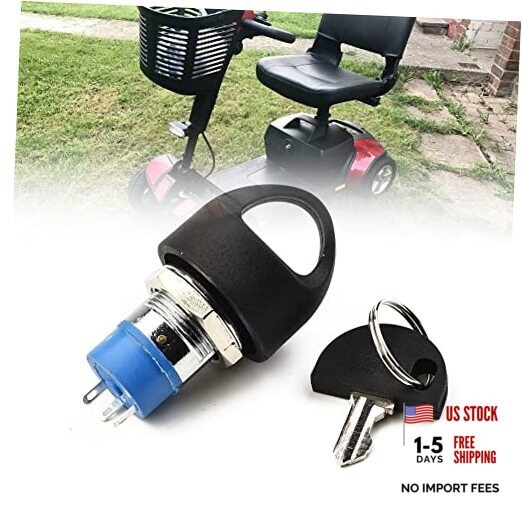 Ignition Switch with Key, Replacement Mobility Scooter Spare Start On/Off