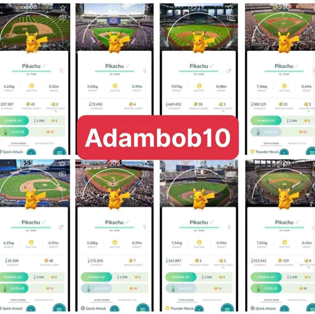 Pokémon Go - Shiny Pikachu MLB Baseball Background - Trade 20K Stardust