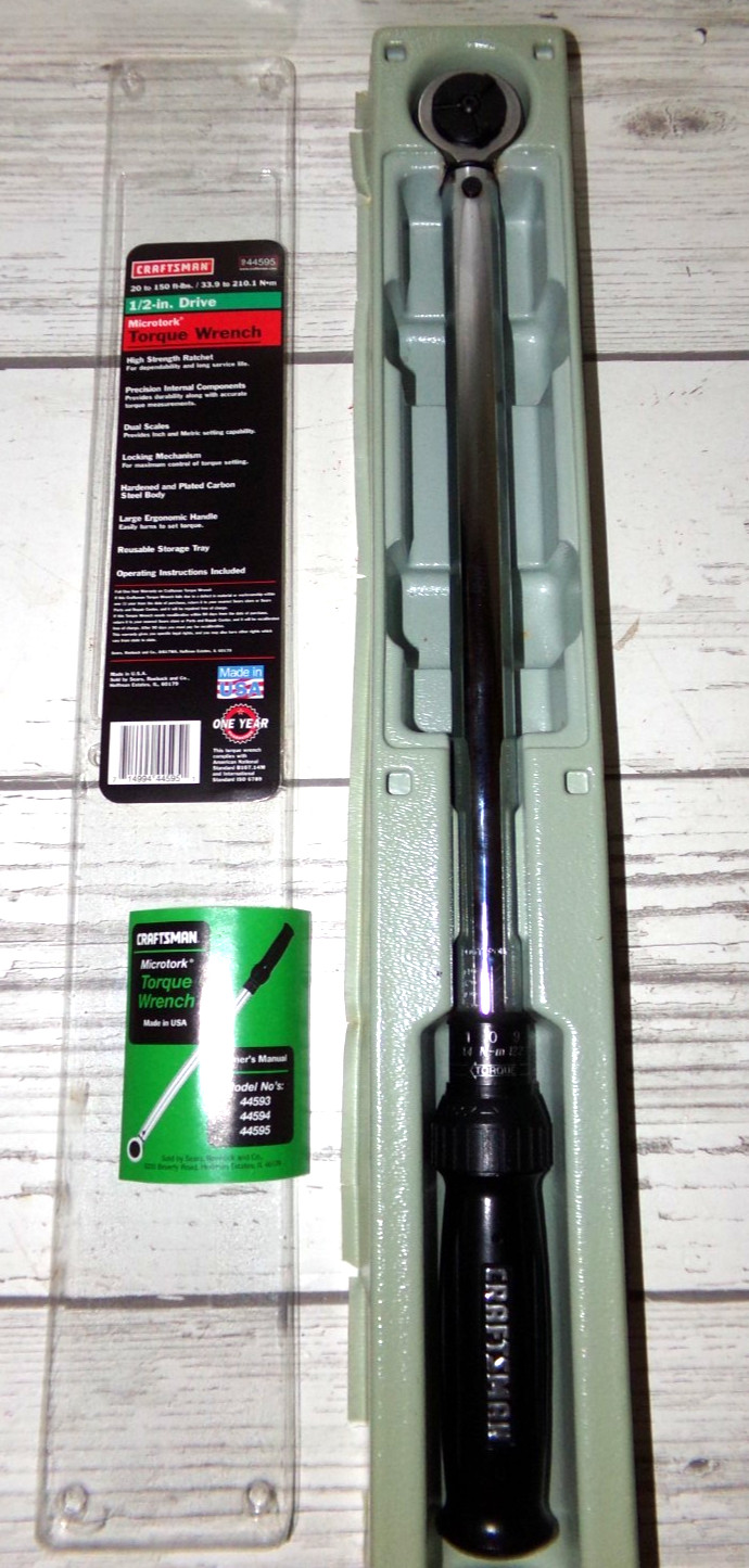 NEW Sears CRAFTSMAN 44595 USA  1/2" Drive Microtork Torque Wrench  NOS