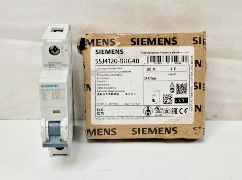 Siemens 5SJ4120-8HG40 20A Miniature Circuit Breaker