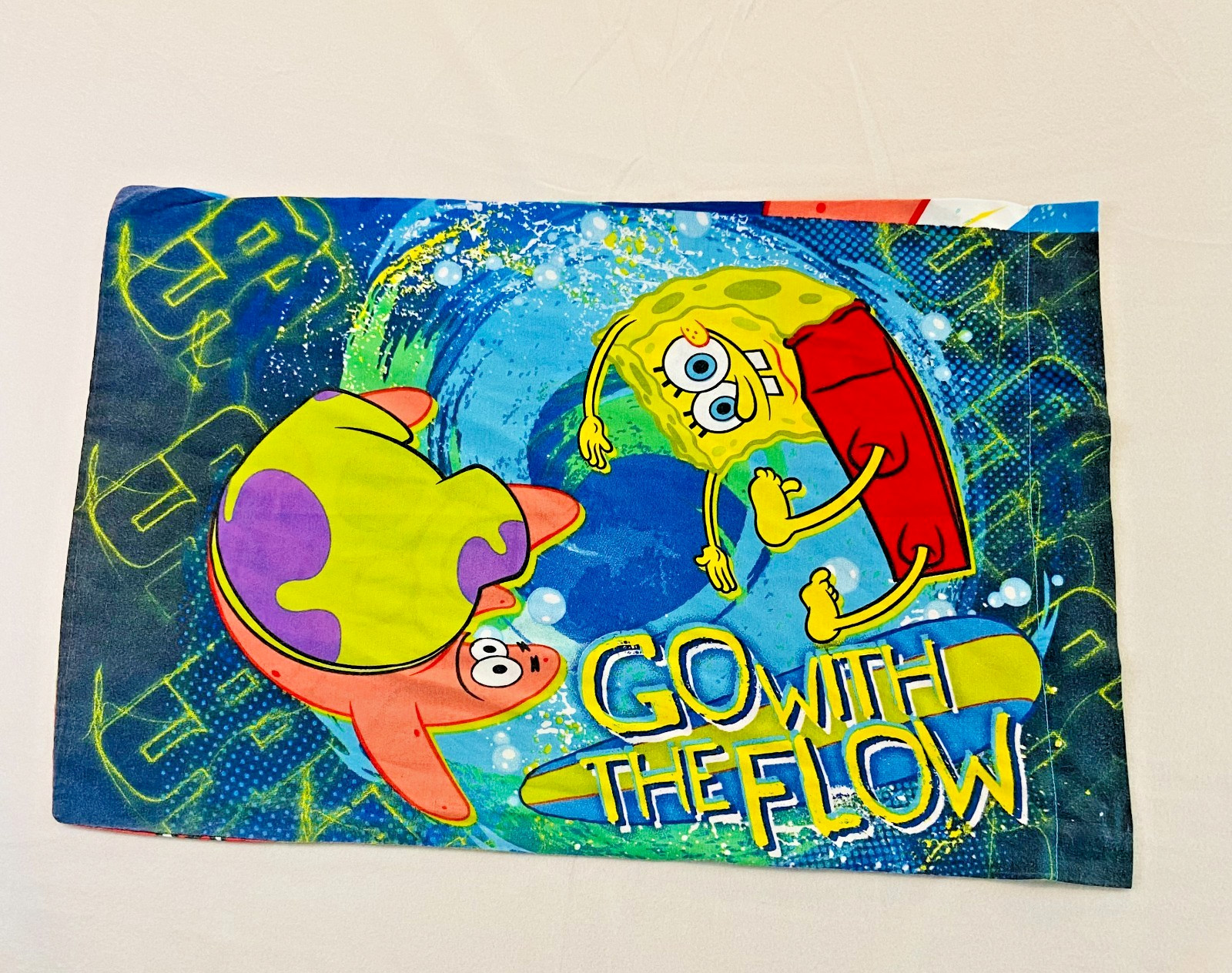 VTG SpongeBob Squarepants Nickelodeon Pillow Case Standard Size 2000s Patrick