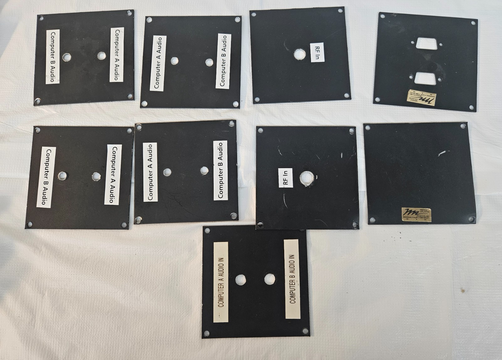 Lot of 9 MIDDLE ATLANTIC 2U Rack Panel 3.5" SPACER Plates