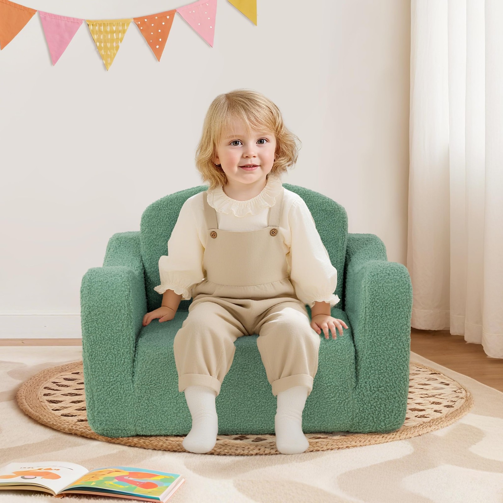 Airpanda Comfy Toddler Chair Kids, 2-in-1 Soft Couch Fold Out for Kids, Todd...