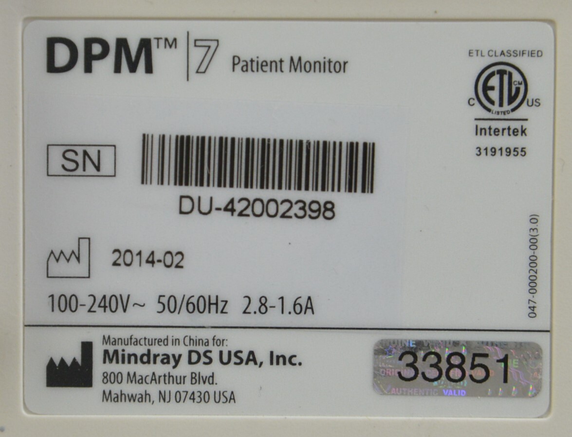 Mindray Medical DPM7