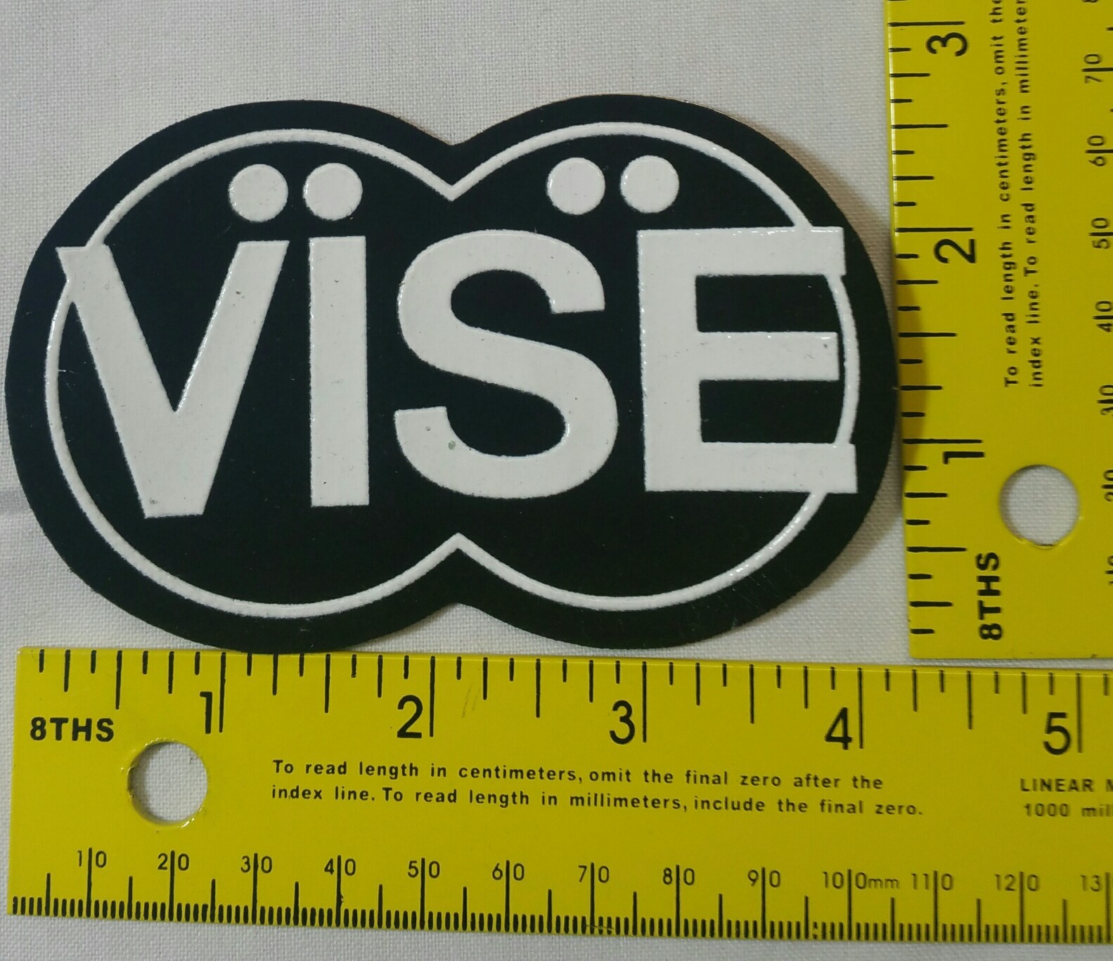LARGE New Vise Inserts Shirt Patch (White Letters with Black Background)