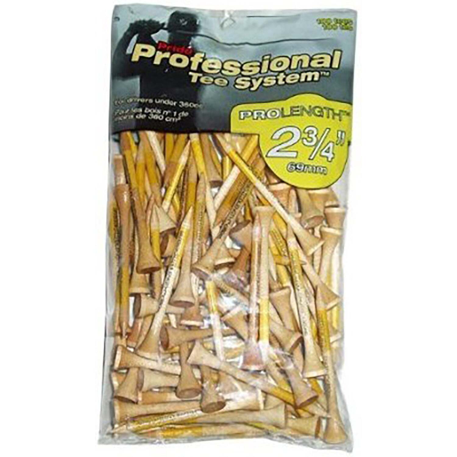100 Pride Professional Tee System ProLength 2 3/4" Golf Tees / Free Shipping