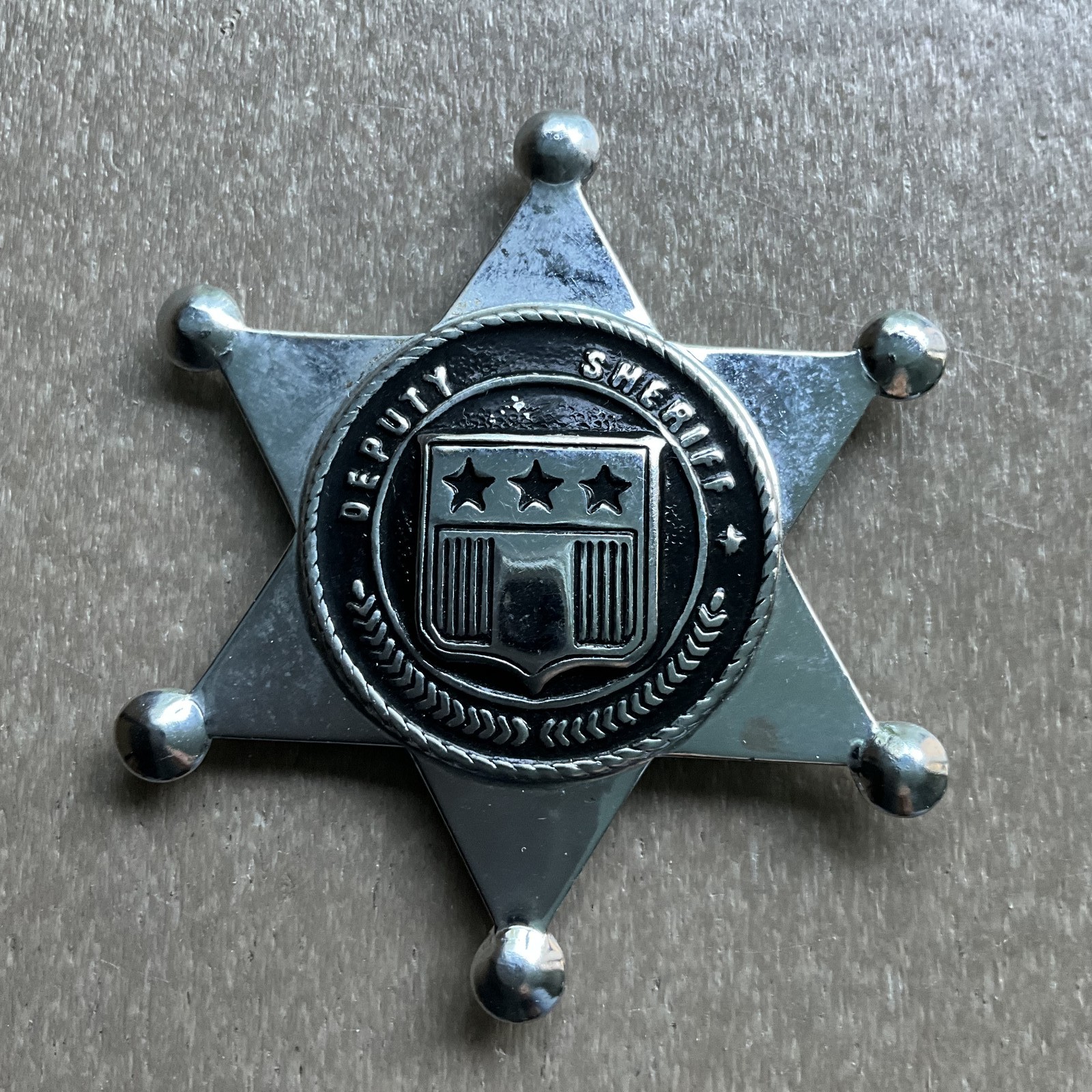 Deputy Sheriff Badge Reproduction Six-Point Star Law Enforcement Prop