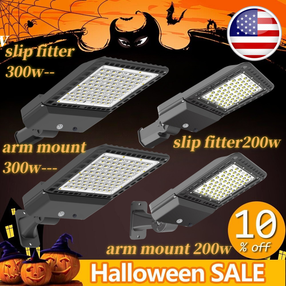 Commercial LED Parking Lot Street Light 200W 300W Dusk To Dawn Led Shoebox Light