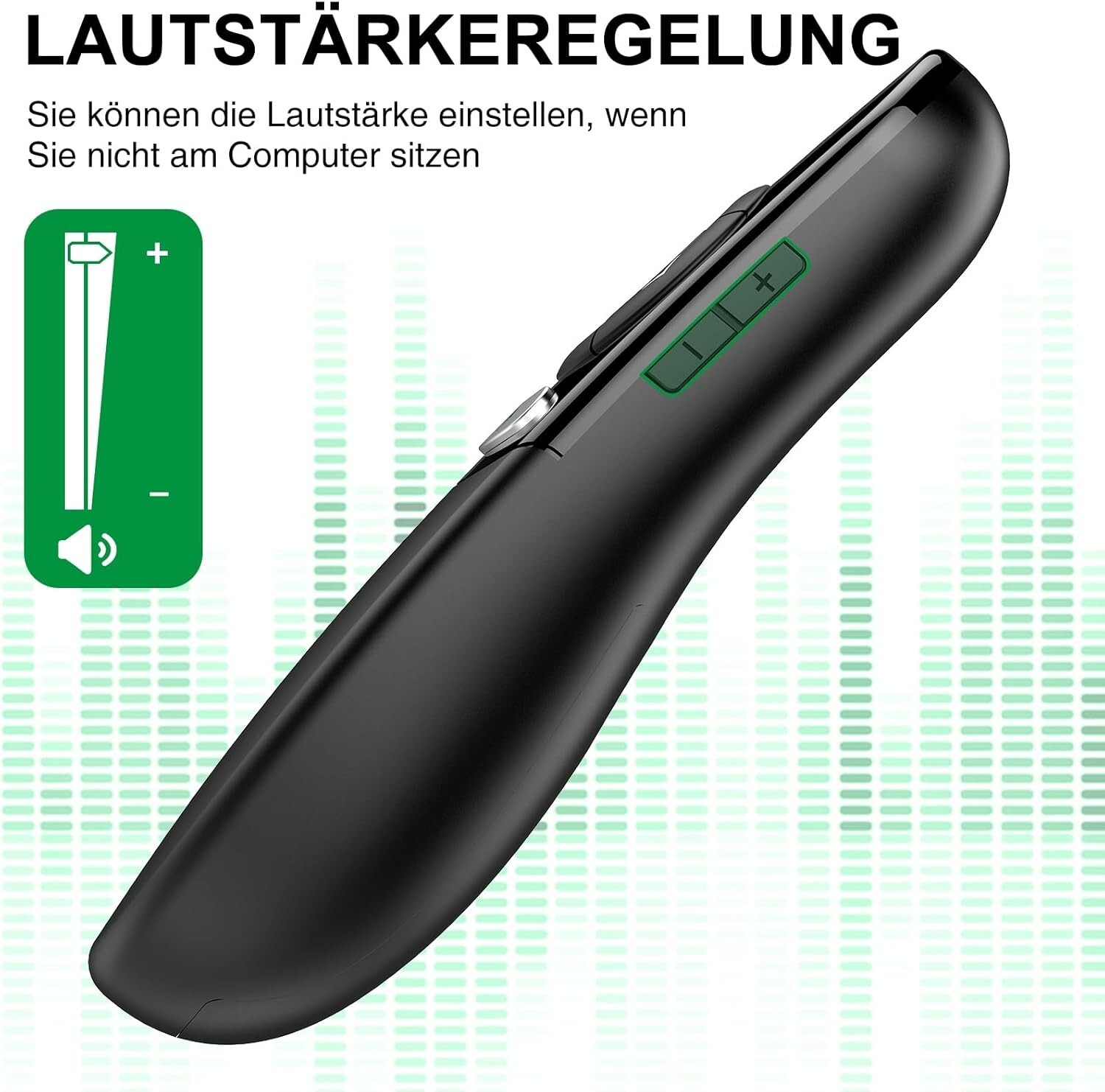 USB C Presenter, Wireless 2.4 GHz PowerPoint Remote Control, Green Light Point...