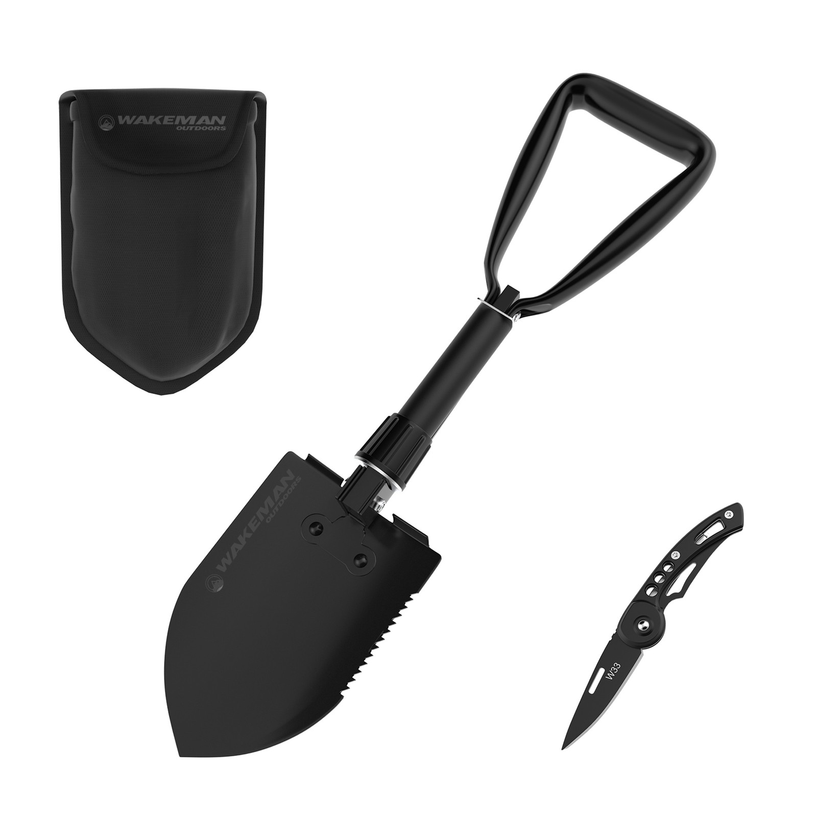 Folding Multitool Shovel Pickaxe and Saw  Included Pocket Knife and Carry Bag