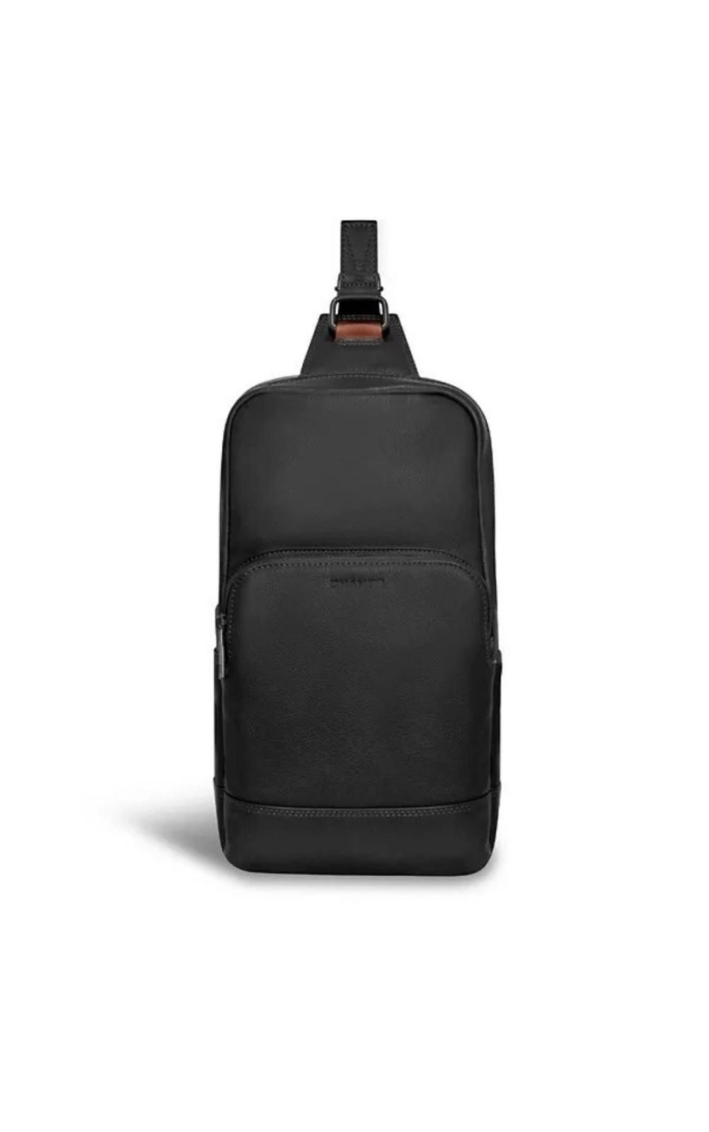 CHAMPS Onyx Collection 12" Black Leather Sling Bag Backpack w/ RFID Protection